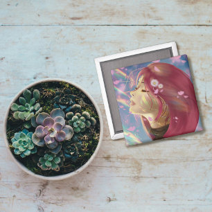 Peaceful Bloom Rainbow Touches Magnet