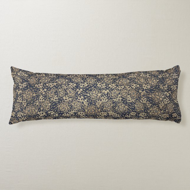 Peaceful Blue & Cream Batik Body Pillow (Front)