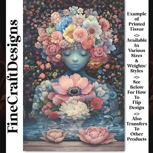 Peaceful Blue Skin Figure AG31 Decoupage Tissue Paper