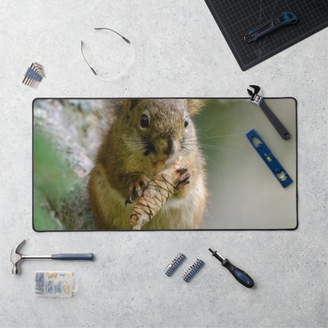 Peaceful Brown Squirrel in the Wild Desk Mat (Workstation)