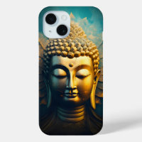 Peaceful Buddha Face Gold Art Antique Poster