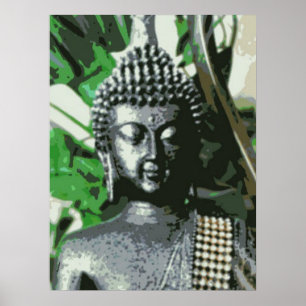 Peaceful Buddha Meditation Poster – Centered Zen A