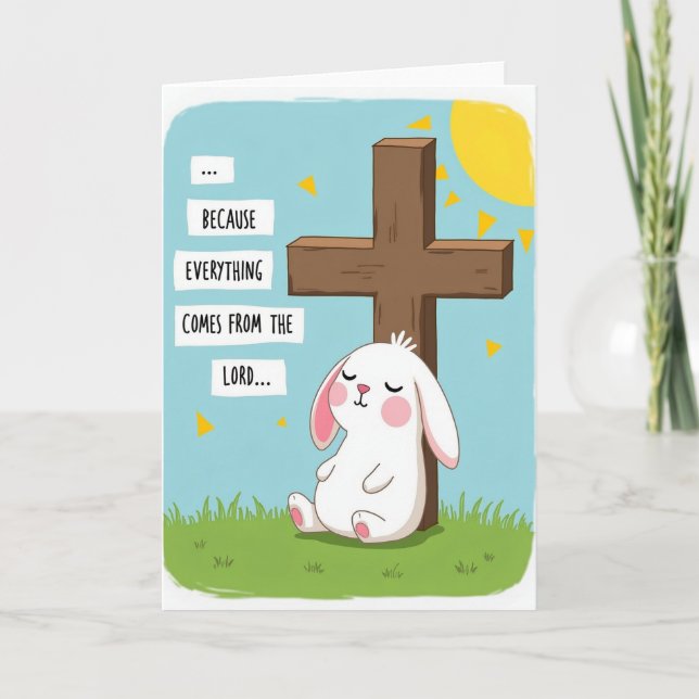 Peaceful Bunny Prayer Card (Front)