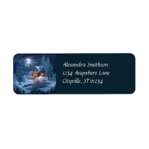 Peaceful Cabin in Winter Forest