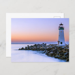 Peaceful Calm Coastal Simplistic Lighthouse Art Postcard
