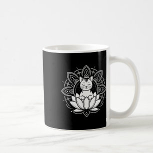 Peaceful Cat Lotus Flower Yoga Meditation Tee _1 Coffee Mug