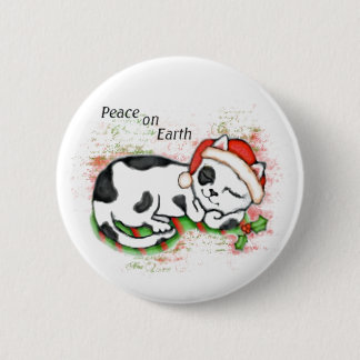 Peaceful Christmas Cat / Kitten Button