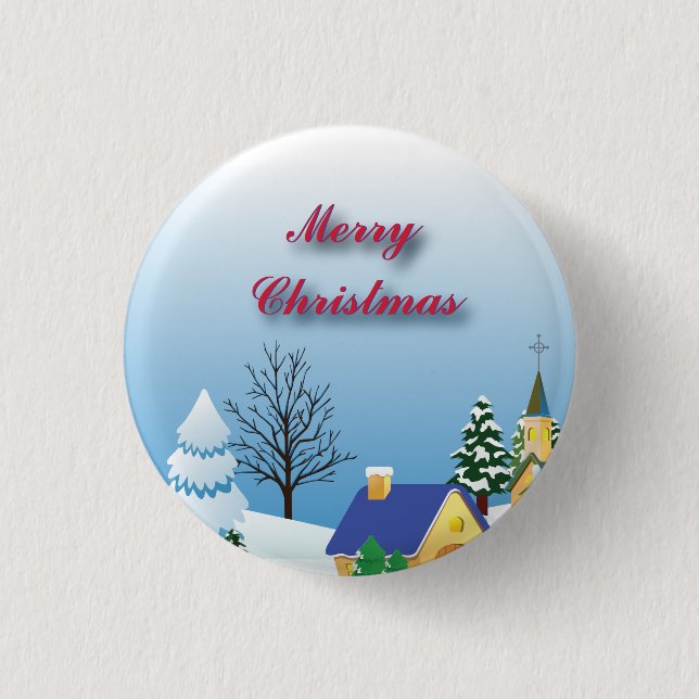 Peaceful Christmas Church Amazing Calm Fab 1 Inch Round Button (Front)