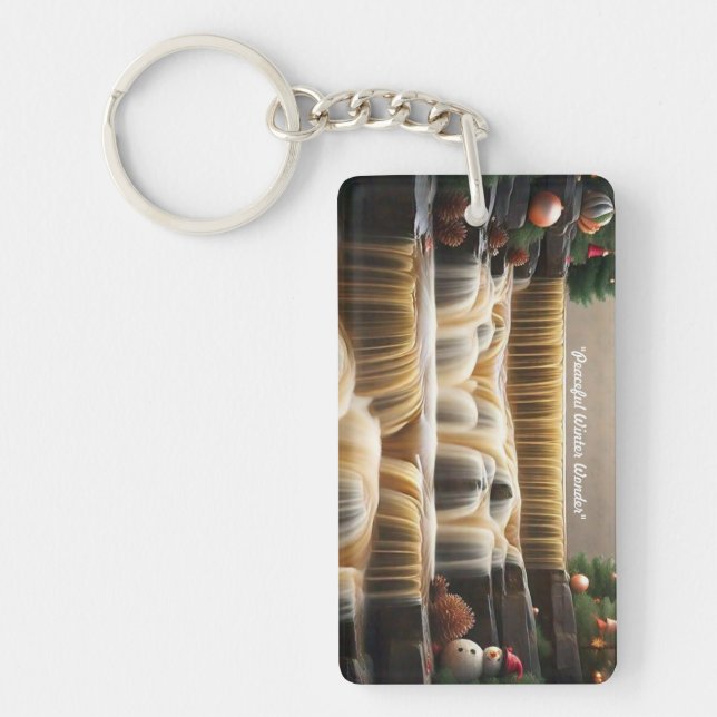 "Peaceful Christmas Escape" Keychain (Front)