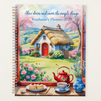 Peaceful Cottage View with Tea & Flowers Planner