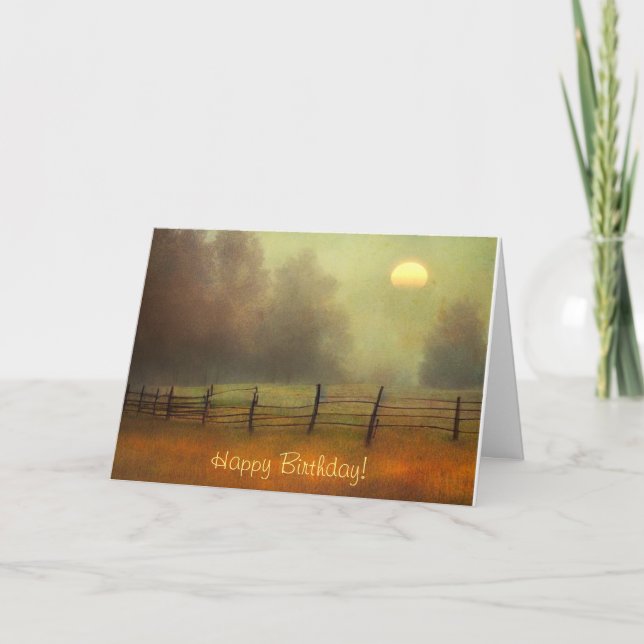 Peaceful Country Scene Birthday Thank You Card (Front)