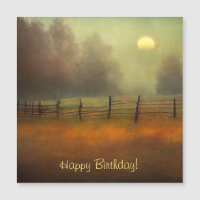 Peaceful Country Scene Magnetic Birthday Card