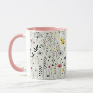 Peaceful Dove Art Mug, Floral Bird Design, Coffee  Mug
