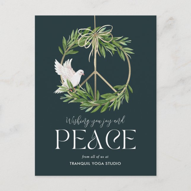 Peaceful Dove Business Holiday Card Postcard (Front)