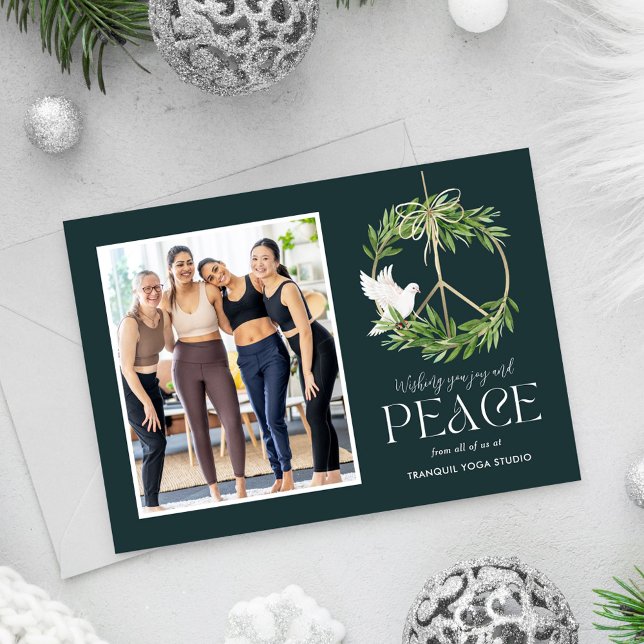 Peaceful Dove Business Holiday Photo Card (Creator Uploaded)