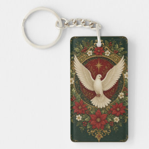 Peaceful Dove Holiday Keychain