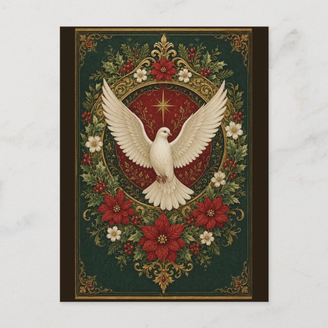 Peaceful Dove Holiday Postcard (Front)