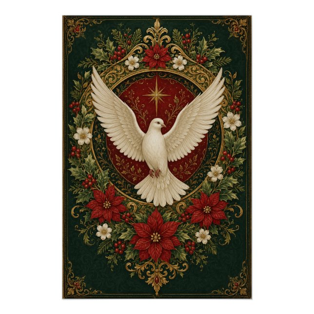 Peaceful Dove Holiday Poster (Front)