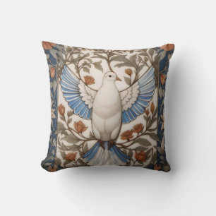 Peaceful Dove William Morris Inspired Floral Throw Pillow