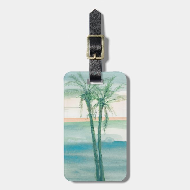 Peaceful Dusk Tropical Luggage Tag (Front Vertical)