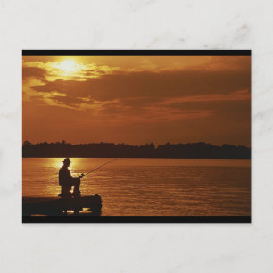 Peaceful Evening Angler Postcard