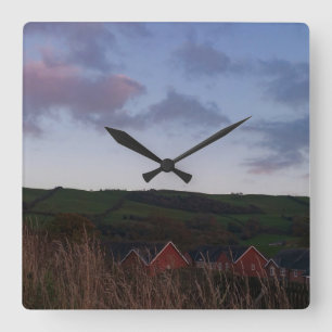 Peaceful Evening in Newtown Square Wall Clock