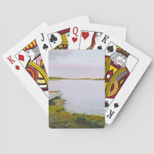 Peaceful evening in the swedish archipelago playing cards