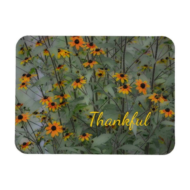Peaceful Floral Thankful Magnet (Horizontal)