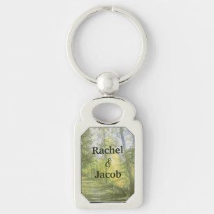 Peaceful Forest Couple in Love Keychain