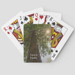 Peaceful Forest With Golden Light Nature Photo Playing Cards