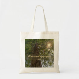Peaceful Forest With Golden Light Nature Photo  Tote Bag