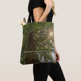 Peaceful Forest With Golden Light Photo Tote Bag