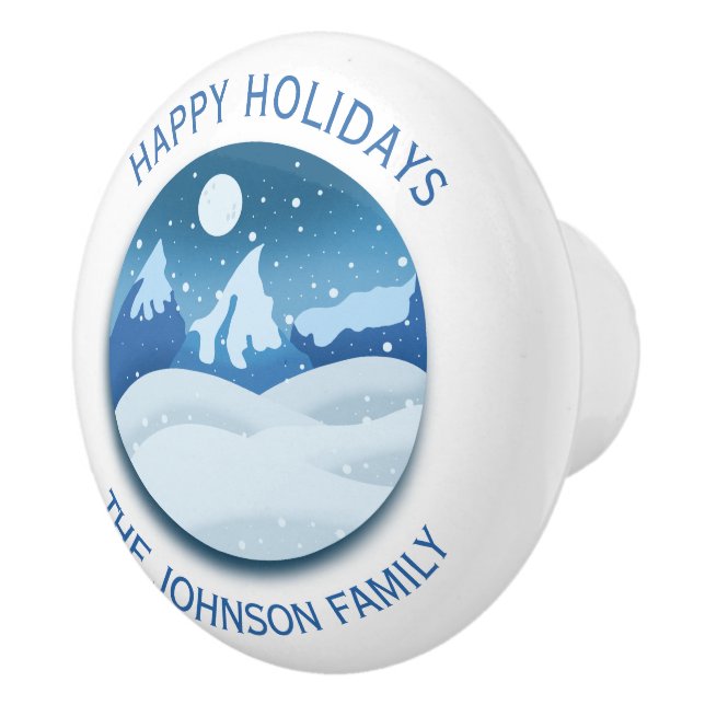 Peaceful Frosted Landscape Custom Ceramic Knob (Right)