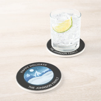 Peaceful Frosted Landscape Custom Coaster