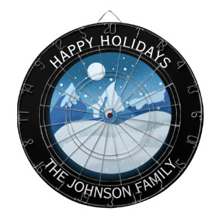 Peaceful Frosted Landscape Custom Dartboard