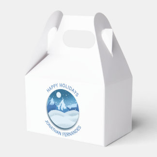 Peaceful Frosted Landscape Custom Favor Box