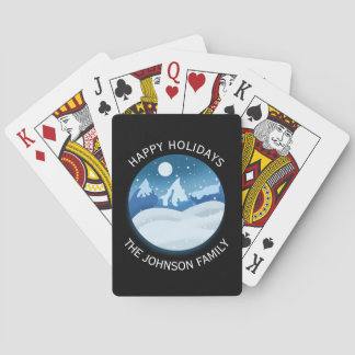 Peaceful Frosted Landscape Custom Playing Cards