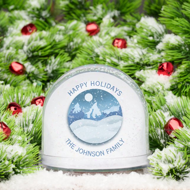 Peaceful Frosted Landscape Custom Snowglobe (Christmas)