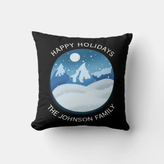 Peaceful Frosted Landscape Custom Throw Pillow
