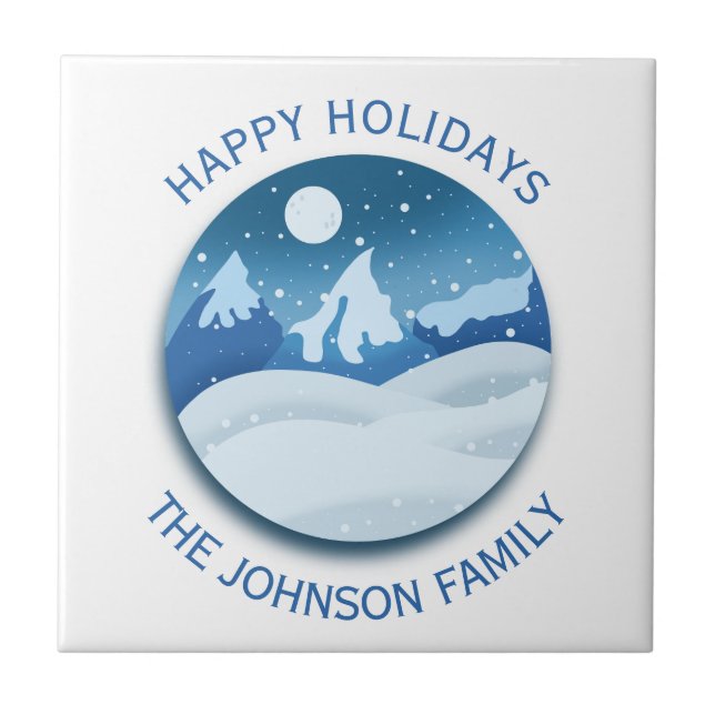 Peaceful Frosted Landscape Custom Tile (Front)