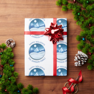 Peaceful Frosted Landscape Custom Wrapping Paper