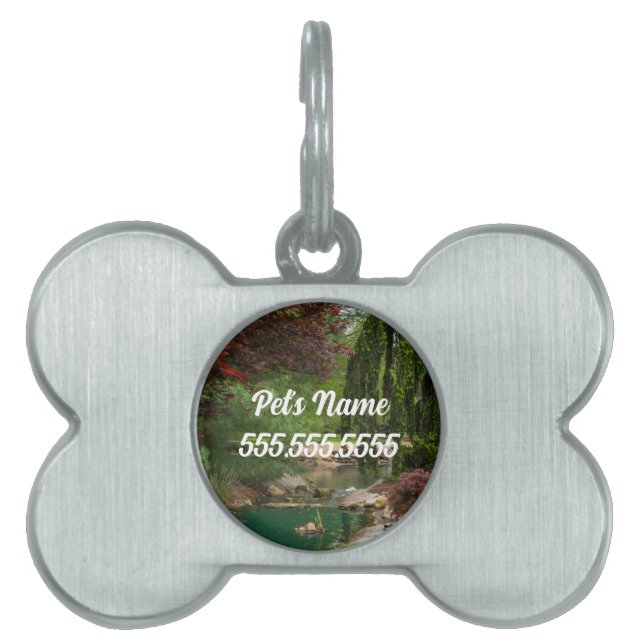Peaceful Garden Pet ID Tag (Front)