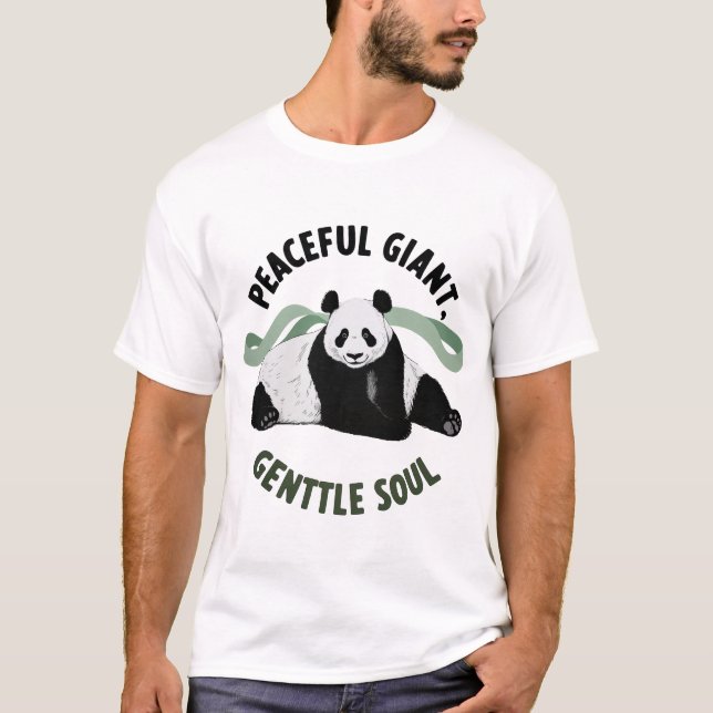 Peaceful Giant Panda with Gentle Soul Design T-Shirt (Front)