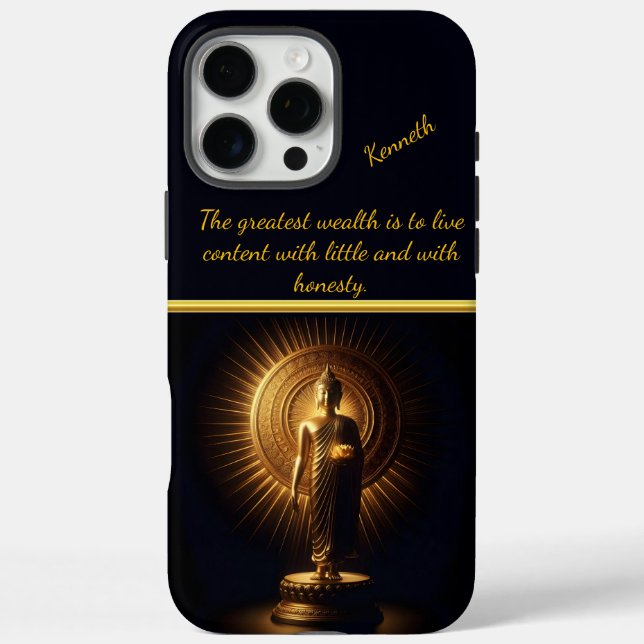 Peaceful Golden Buddha statue, AI art Case-Mate iPhone Case (Back)