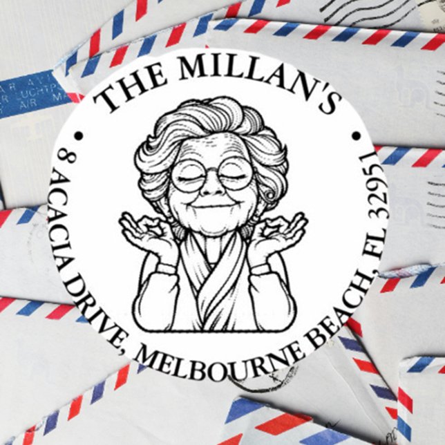 peaceful grandma theme self-inking stamp (I wanted to share something heartfelt with you—a self-inking stamp inspired by the peaceful spirit  )