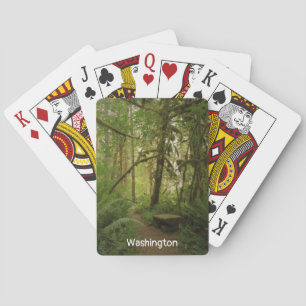 Peaceful Green Forest Trail Washington Playing Cards
