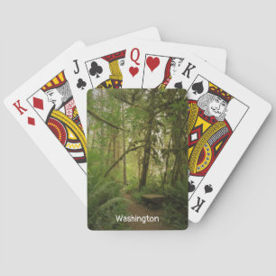 Peaceful Green Forest Trail Washington Playing Cards
