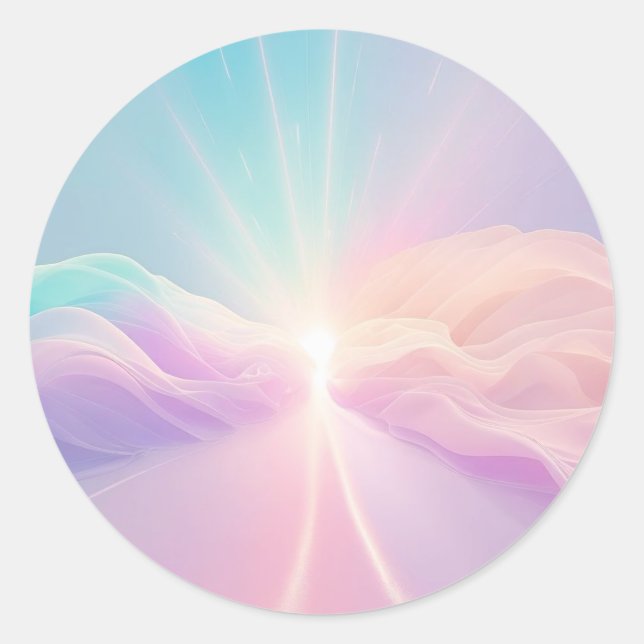 Peaceful Green Nature Landscape – Serene Outdoors  Classic Round Sticker (Front)