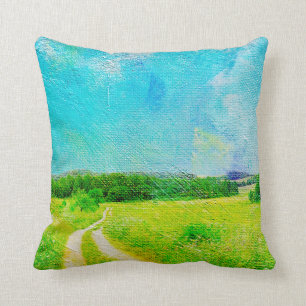 Peaceful Green Outdoor Landscape Throw Pillow
