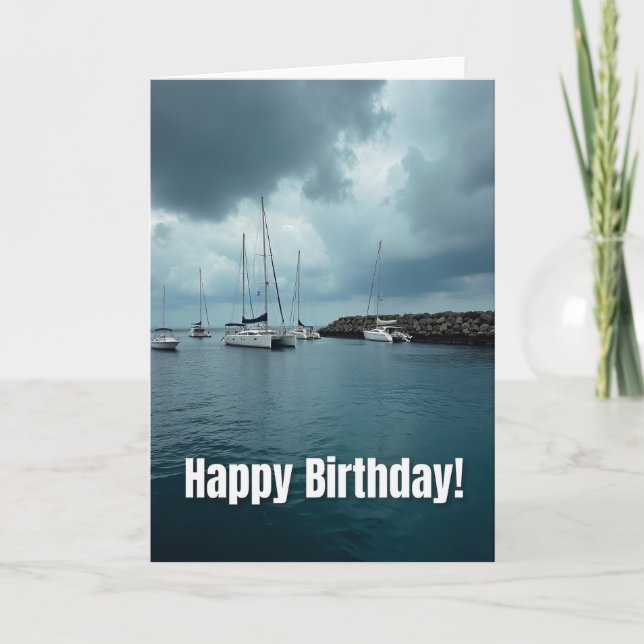 Peaceful Harbour Boat Card (Front)